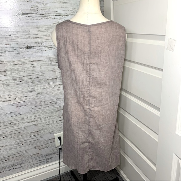 MISSLOOK Tan Brown Flowy Tank Dress Lagen Look Artsy Boho Ruffle  XL (real M/L) - Picture 6 of 12